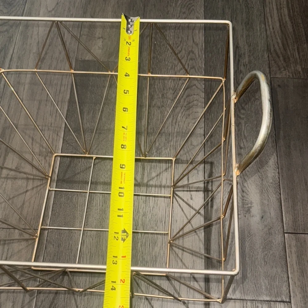 Gold and silver rustic like Wire Storage Basket